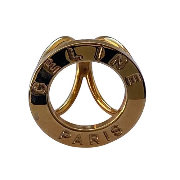 Authentic Céline Paris Gold-Tone Scarf Ring - Picture 3 of 13